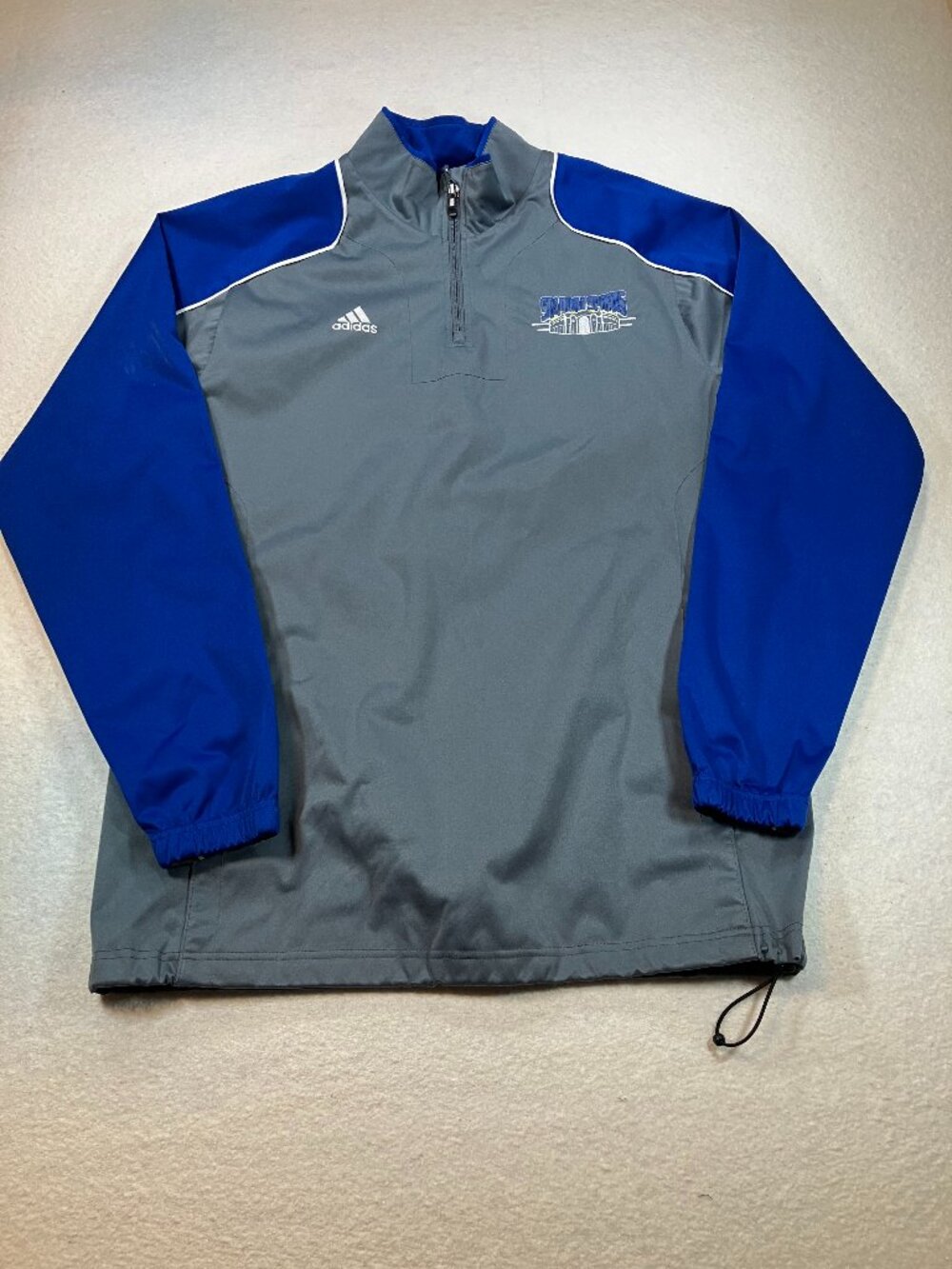 Adidas Light Weight Stadium Sports Quarter Zip Pullover Jacket Mens M - Picture 1 of 8